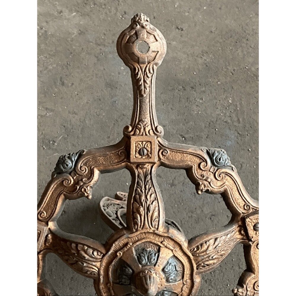 Antique Art Deco Style Cast Metal 5 Arm Chandelier Frame - Picture 2 of 10